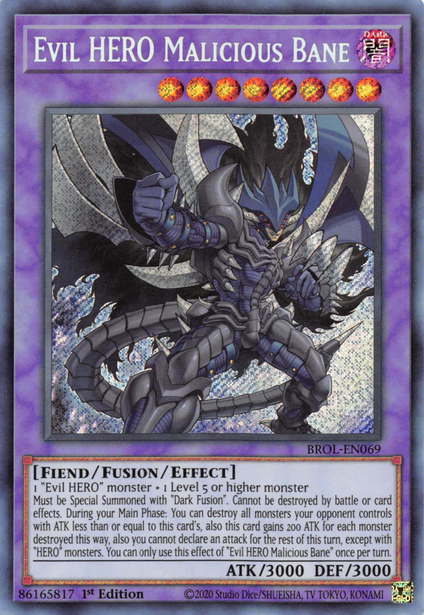 Evil HERO Malicious Bane [BROL-EN069] Secret Rare | Odin's Place