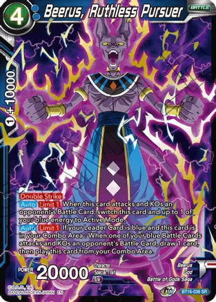 Beerus, Ruthless Pursuer (BT16-036) [Realm of the Gods] | Odin's Place