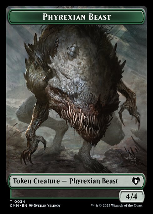 Elemental (0024) // Phyrexian Beast Double-Sided Token [Commander Masters Tokens] | Odin's Place