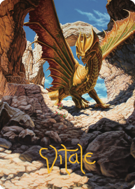 Ancient Brass Dragon Art Card (02) (Gold-Stamped Signature) [Commander Legends: Battle for Baldur's Gate Art Series] | Odin's Place