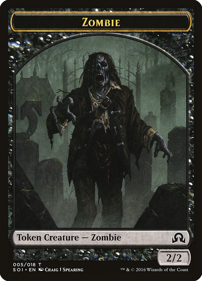Zombie Token (5) [Shadows over Innistrad Tokens] | Odin's Place