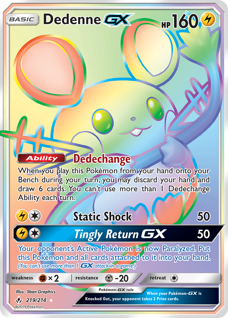 Dedenne GX (219/214) [Sun & Moon: Unbroken Bonds] | Odin's Place