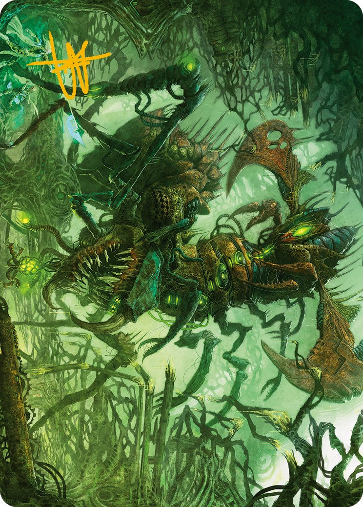 Skyscythe Engulfer Art Card (Gold-Stamped Signature) [Phyrexia: All Will Be One Art Series] | Odin's Place