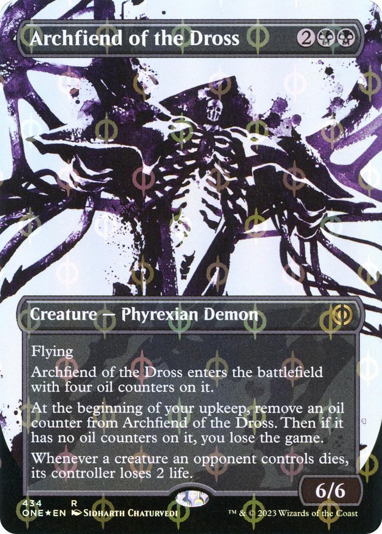Archfiend of the Dross (Borderless Ichor Step-and-Compleat Foil) [Phyrexia: All Will Be One] | Odin's Place