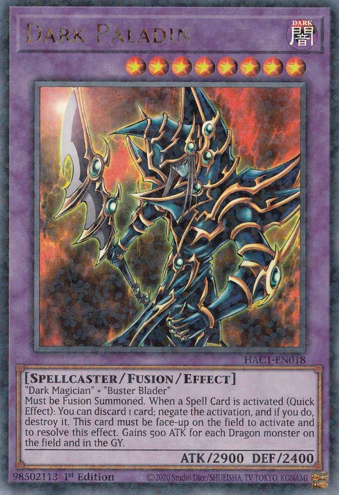 Dark Paladin (Duel Terminal) [HAC1-EN018] Parallel Rare | Odin's Place