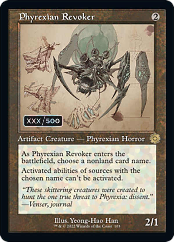 Phyrexian Revoker (Retro Schematic) (Serialized) [The Brothers' War Retro Artifacts] | Odin's Place