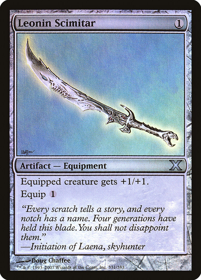 Leonin Scimitar (Premium Foil) [Tenth Edition] | Odin's Place
