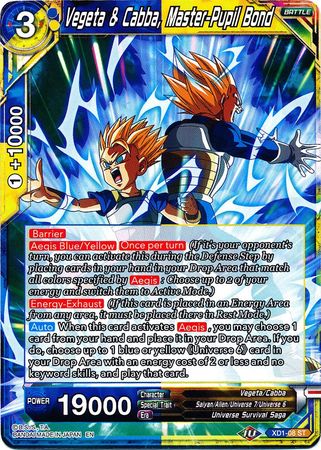 Vegeta & Cabba, Master-Pupil Bond (XD1-08) [Assault of the Saiyans] | Odin's Place