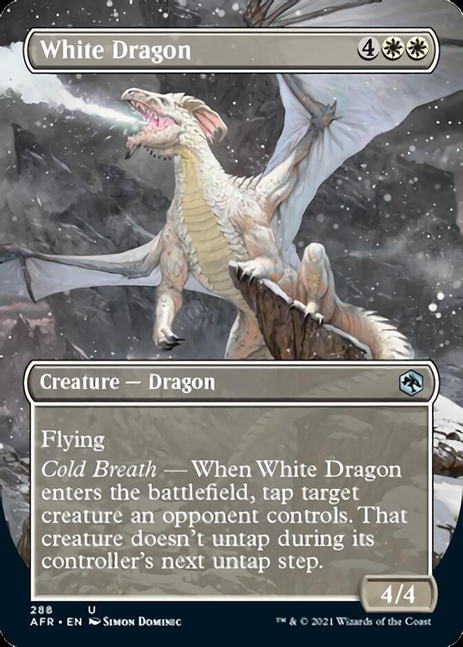 White Dragon (Borderless Alternate Art) [Dungeons & Dragons: Adventures in the Forgotten Realms] | Odin's Place