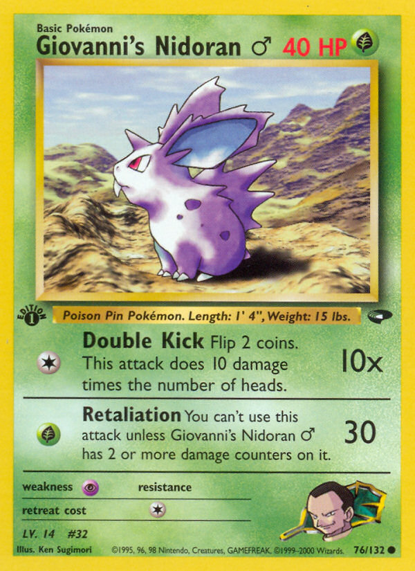 Giovanni's Nidoran (76/132) (Male) [Gym Challenge 1st Edition] | Odin's Place