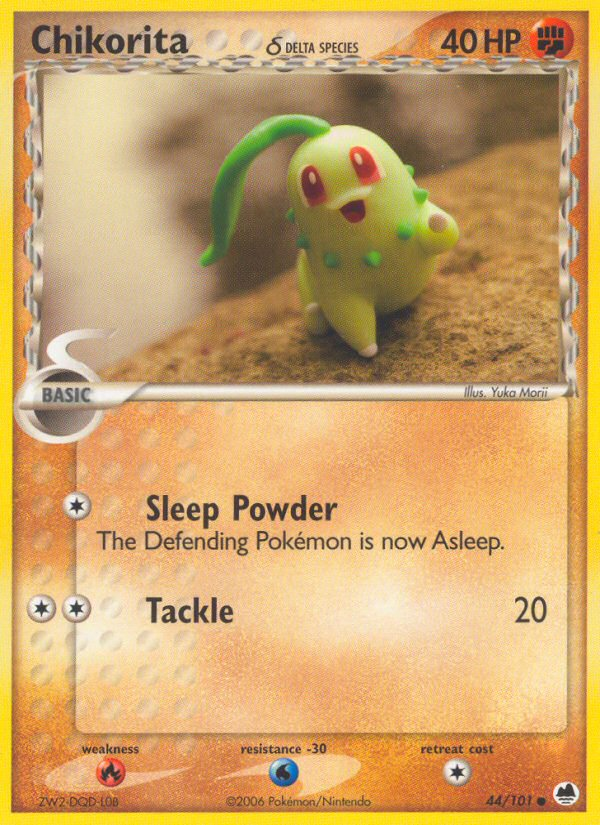 Chikorita (44/101) (Delta Species) [EX: Dragon Frontiers] | Odin's Place