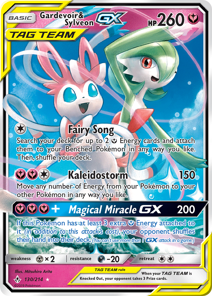 Gardevoir & Sylveon GX (130/214) [Sun & Moon: Unbroken Bonds] | Odin's Place