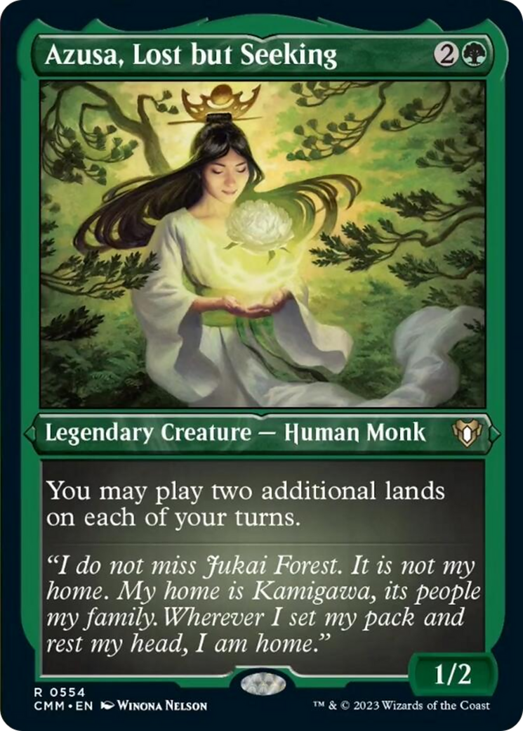 Azusa, Lost but Seeking (Foil Etched) [Commander Masters] | Odin's Place