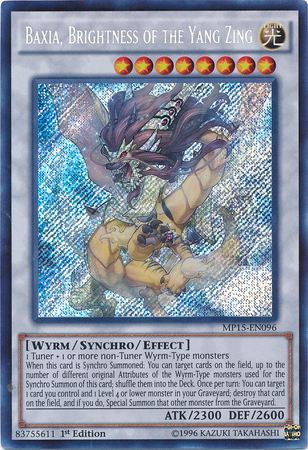 Baxia, Brightness of the Yang Zing [MP15-EN096] Secret Rare | Odin's Place