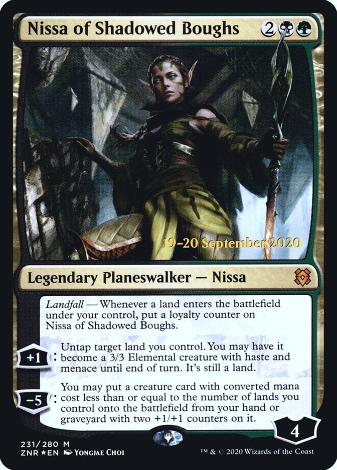 Nissa of Shadowed Boughs [Zendikar Rising Prerelease Promos] | Odin's Place