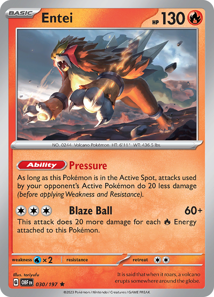 Entei (030/197) [Scarlet & Violet: Obsidian Flames] | Odin's Place