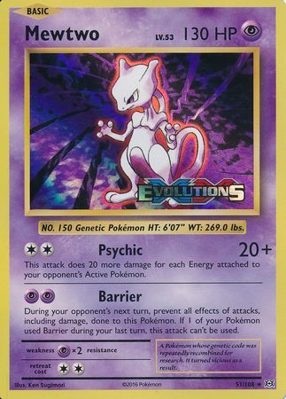 Mewtwo (51/108) (XY Evolutions Prerelease) [XY: Black Star Promos] | Odin's Place