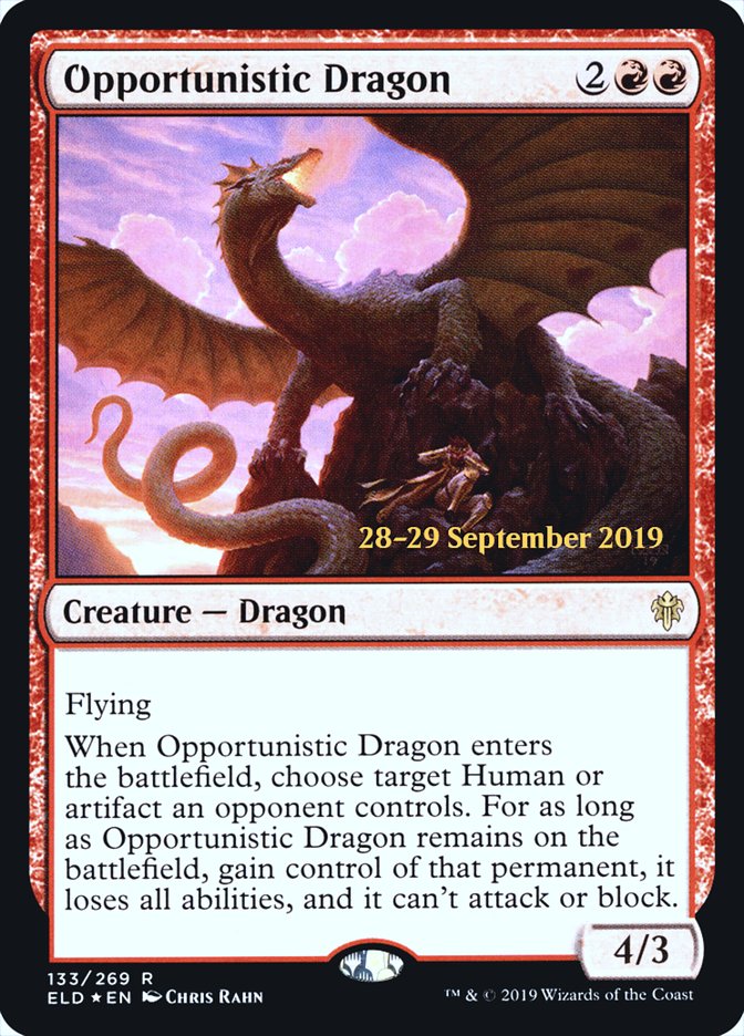 Opportunistic Dragon [Throne of Eldraine Prerelease Promos] | Odin's Place