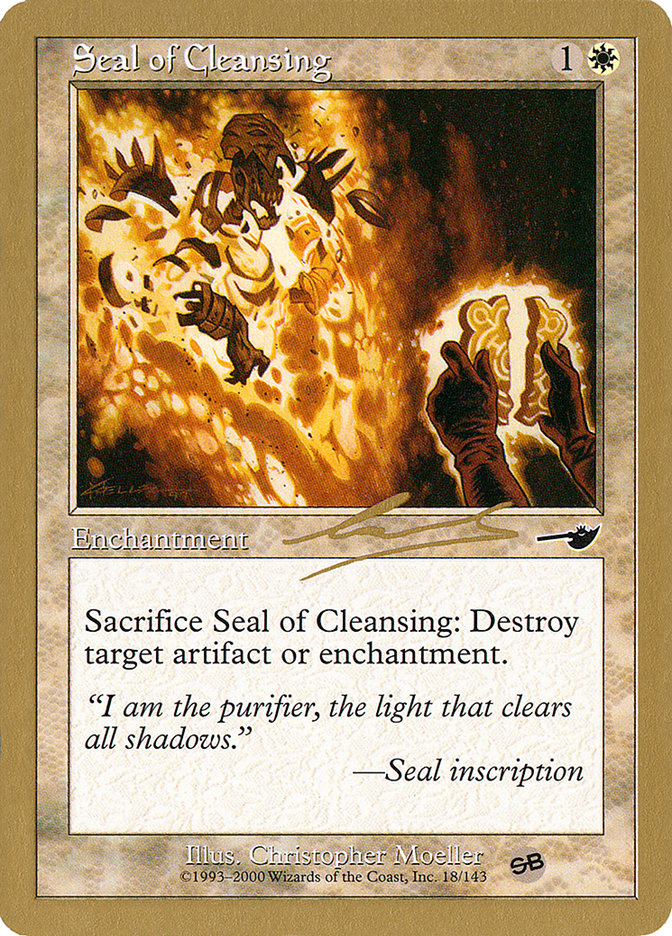 Seal of Cleansing (Nicolas Labarre) (SB) [World Championship Decks 2000] | Odin's Place
