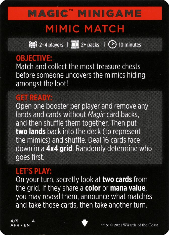 Mimic Match (Magic Minigame) [Dungeons & Dragons: Adventures in the Forgotten Realms Minigame] | Odin's Place