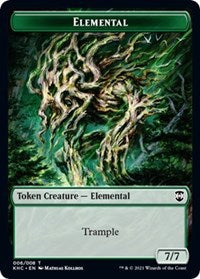 Elemental // Elf Warrior Double-Sided Token [Kaldheim Commander Tokens] | Odin's Place