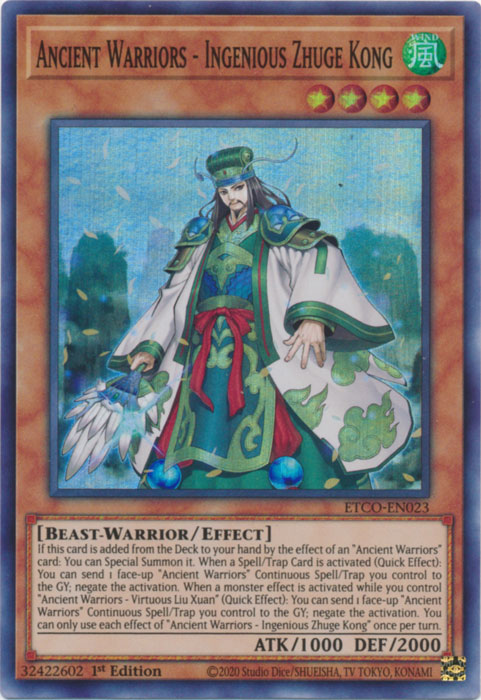 Ancient Warriors - Ingenious Zhuge Kong [ETCO-EN023] Super Rare | Odin's Place
