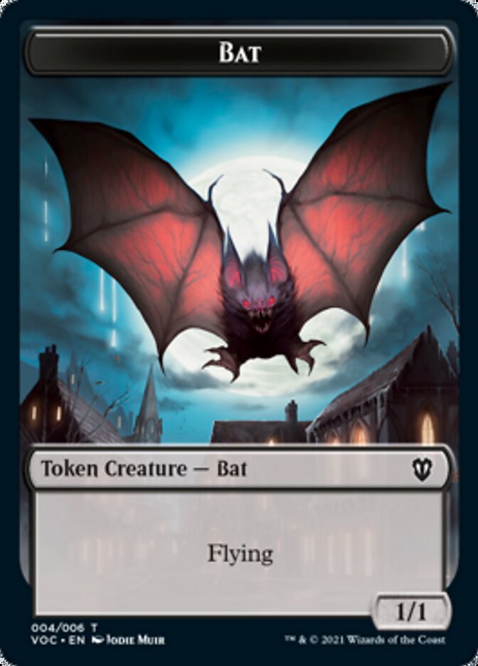 Blood // Bat Double-Sided Token [Innistrad: Crimson Vow Commander Tokens] | Odin's Place