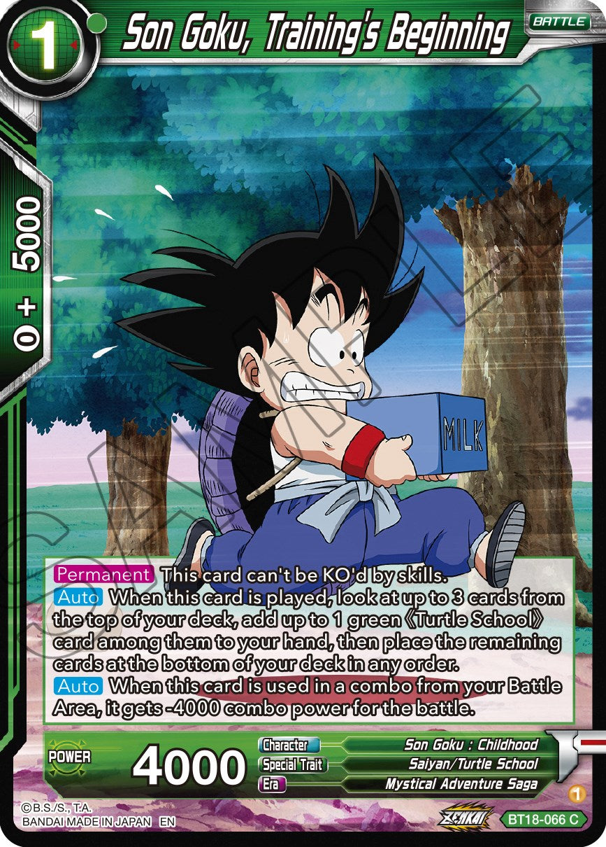 Son Goku, Training's Beginning (BT18-066) [Dawn of the Z-Legends] | Odin's Place