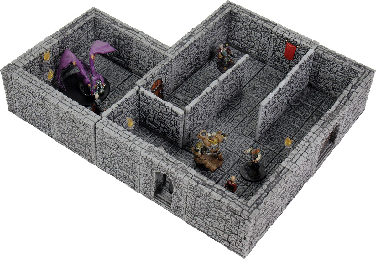 Wizkids Warlock Tiles: Dungeon Tiles II - Full Height Stone Walls | Odin's Place