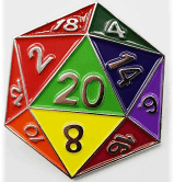Foam Brain Pin: D20 Rainbow | Odin's Place