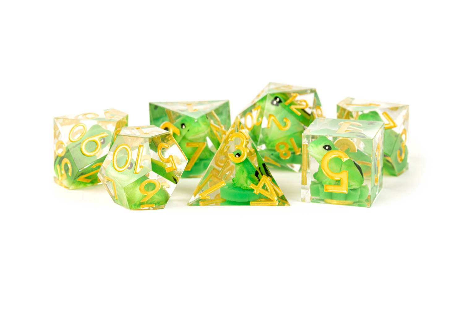 Metallic Dice Games Handmade Sharp Edge Resin Dice: Frog | Odin's Place