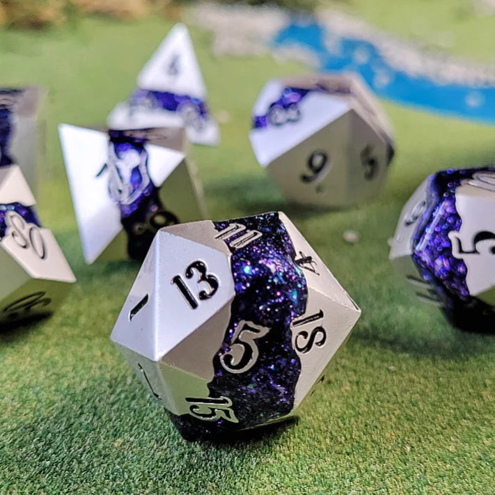 Forged Gaming Poly 7 Metal Dice Set: Galactic Flume | Odin's Place