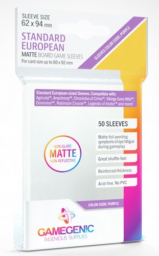 Gamegenic MATTE Standard European-Sized Sleeves 62 x 94 mm | Odin's Place