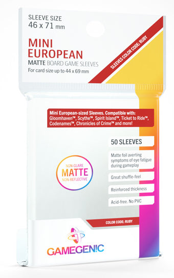 Gamegenic MATTE Mini European-Sized Boardgame Sleeves 46 x 71 mm | Odin's Place