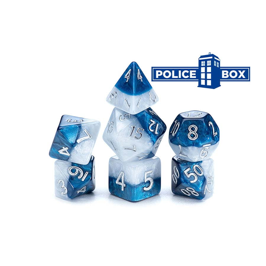 Gate Keeper Games Poly 7 Dice Set: Police Box | Odin's Place