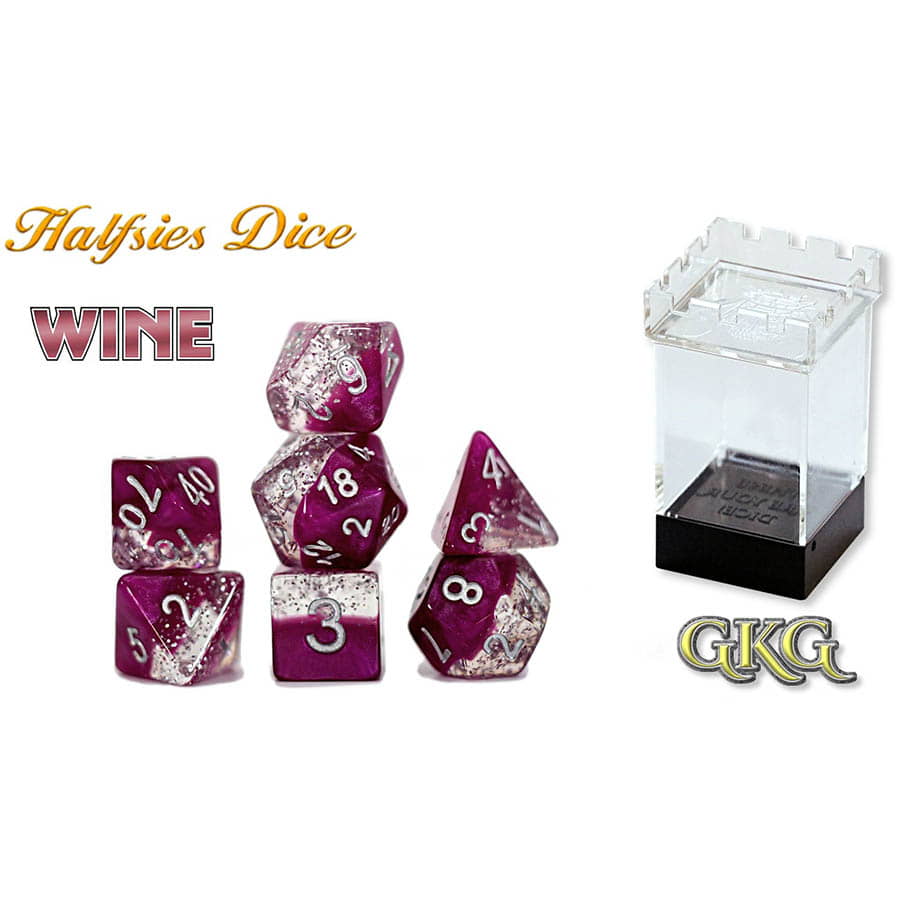 Gate Keeper Games Halfsies Dice: Glitter Wine | Odin's Place
