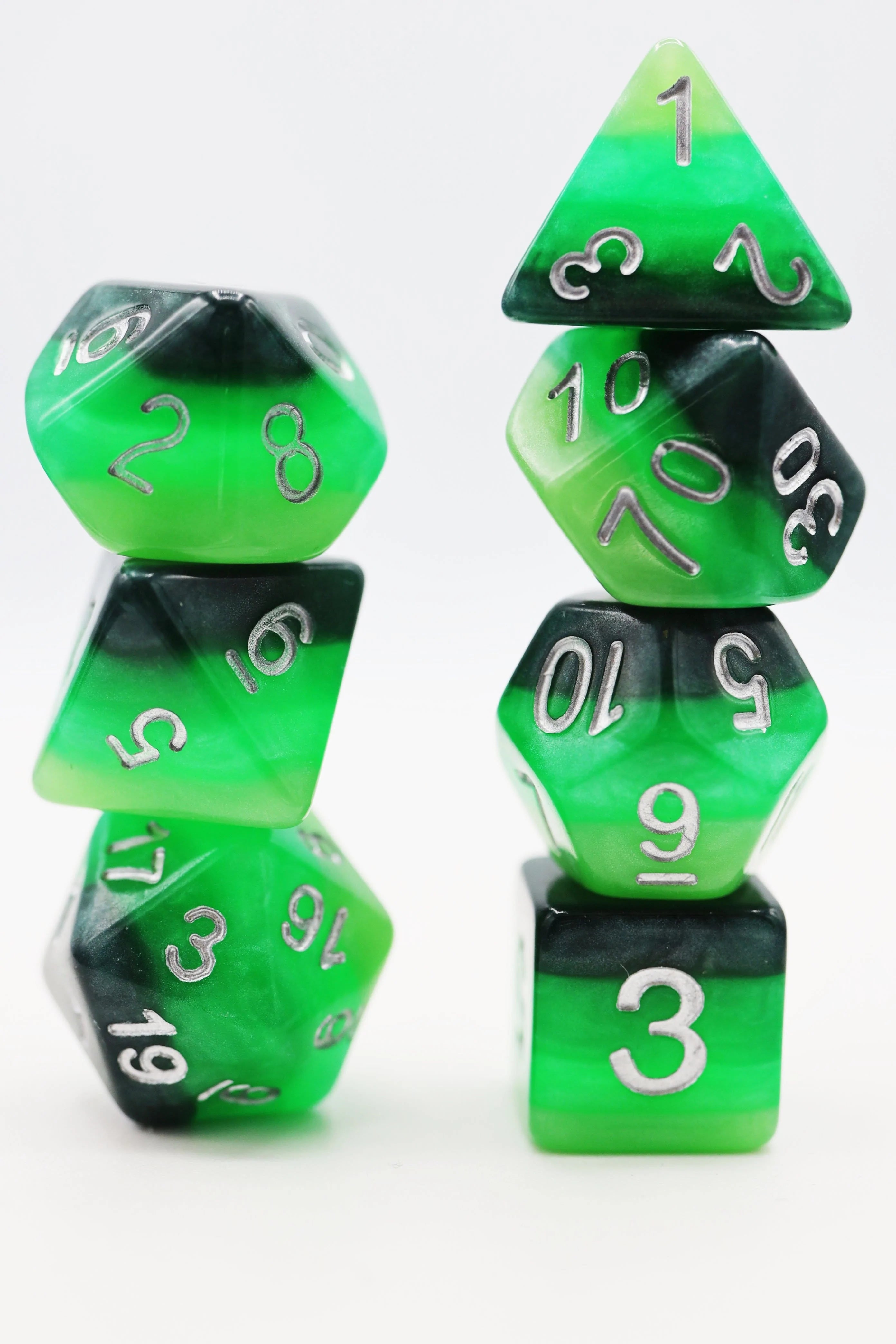 Foam Brain Poly 7 Dice Set: Green Gradient | Odin's Place