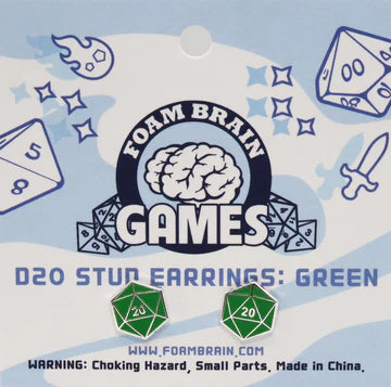 Foam Brain D20 Stud Earrings Assorted Colors | Odin's Place