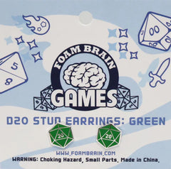 Foam Brain D20 Stud Earrings Assorted Colors | Odin's Place