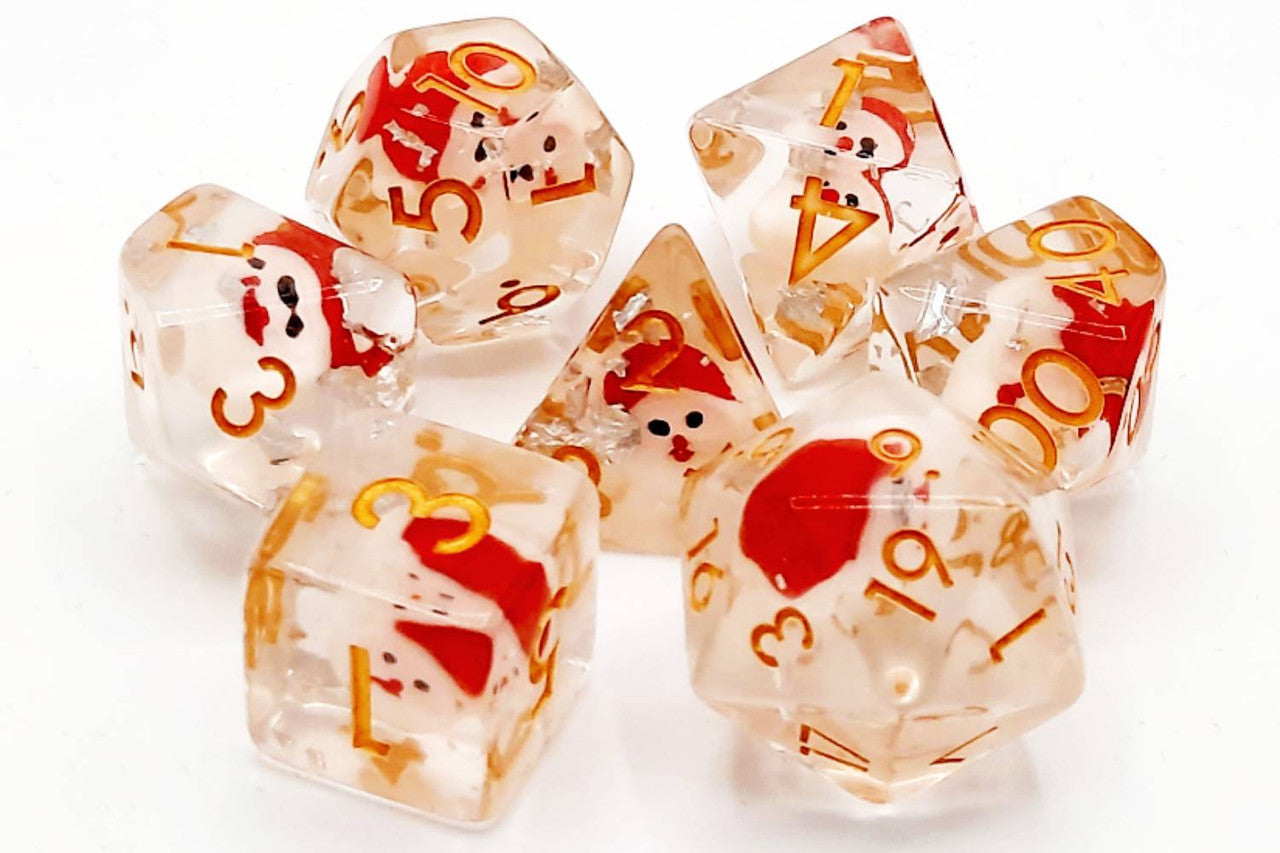 Old School Dice Infused - Santa Claus Poly 7 Set | Odin's Place