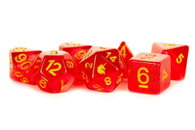 MDG Unicorn Red Poly 7 Set | Odin's Place