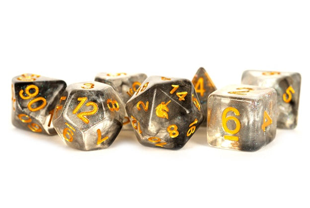 MDG Unicorn Resin: Rogue Rage Poly 7 Dice Set | Odin's Place