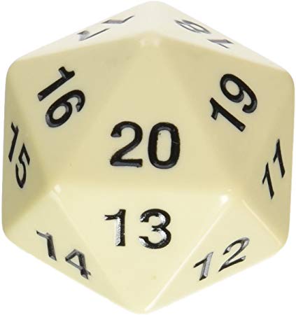 Koplow 55mm Ivory and Black Countdown D20 | Odin's Place