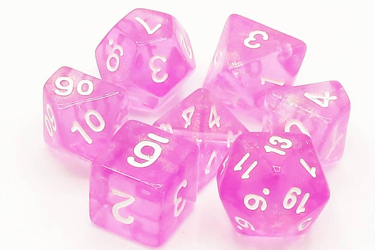 Old School Dice Galaxy - Lilac Shimmer Poly 7 Set | Odin's Place