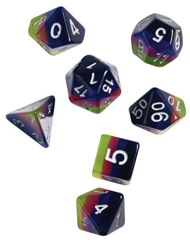 Sirius Pink, Green, and Blue Rainbow Poly 7 Set | Odin's Place