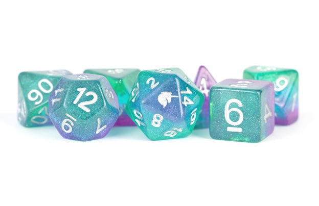 MDG Unicorn Resin: Aurora Poly 7 Dice Set | Odin's Place