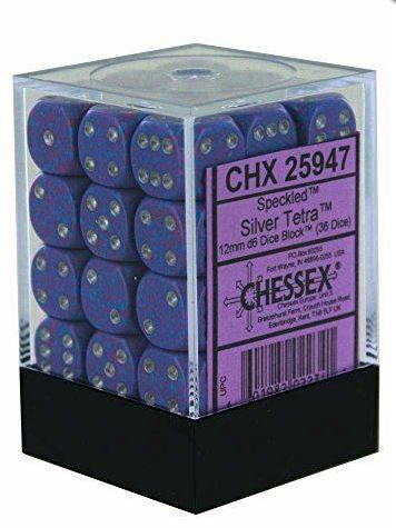 Chessex Speckled: 12mm D6 Silver Tetra (36) | Odin's Place