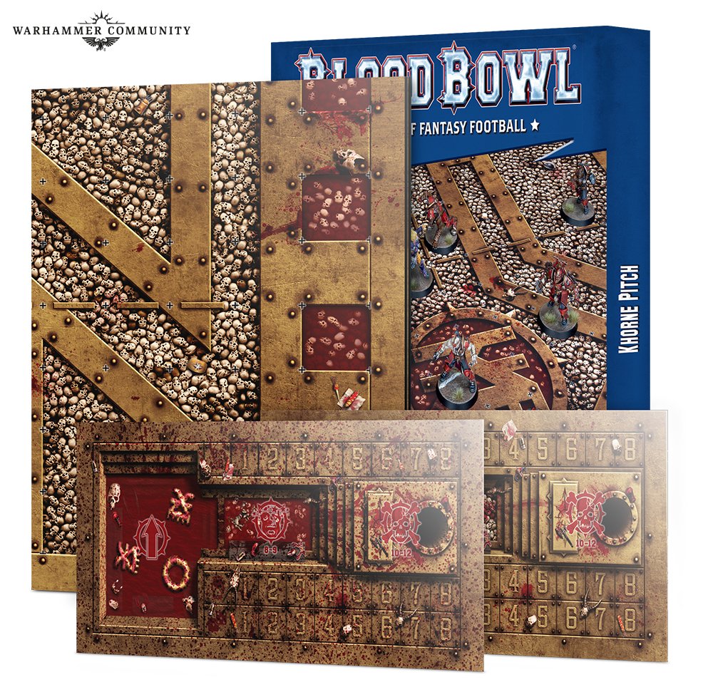 Blood Bowl: Khorne Team Double-sided Pitch and Dugouts Set | Odin's Place