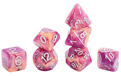 Aether Dice: Raspberry and Cream Poly 7 Set | Odin's Place