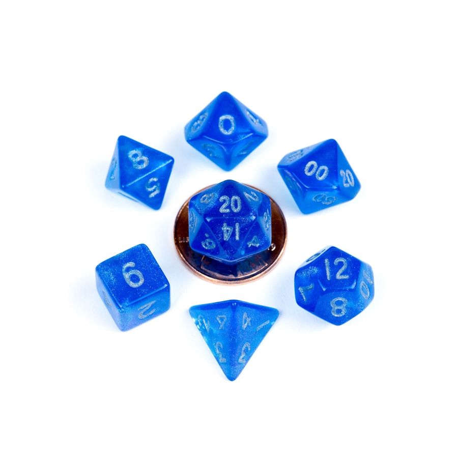 MDG Poly 7 Set: Stardust Blue with Silver | Odin's Place